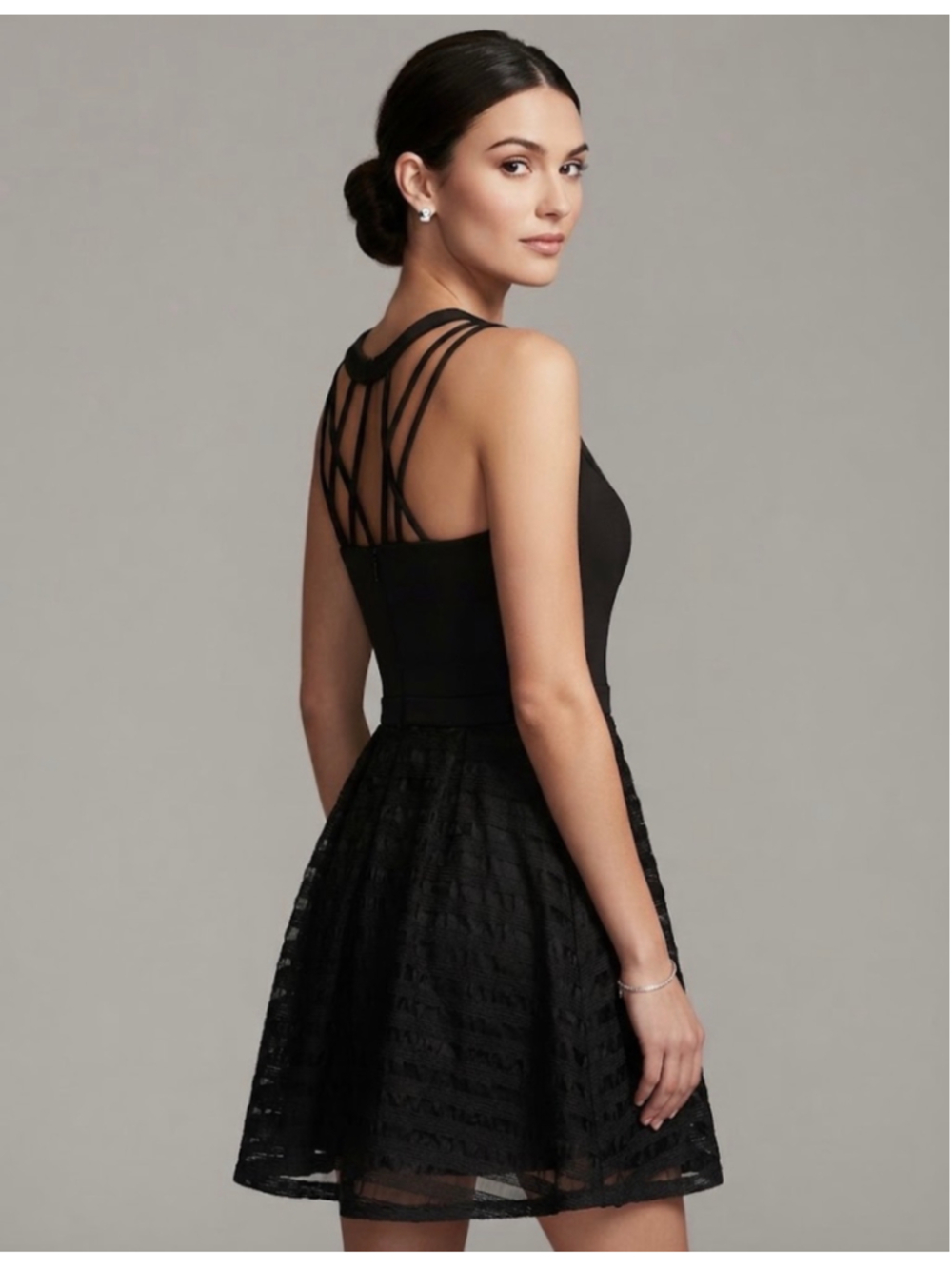 Guess Black Sleeveless Mini Dress with Strappy Back Detail Size 8